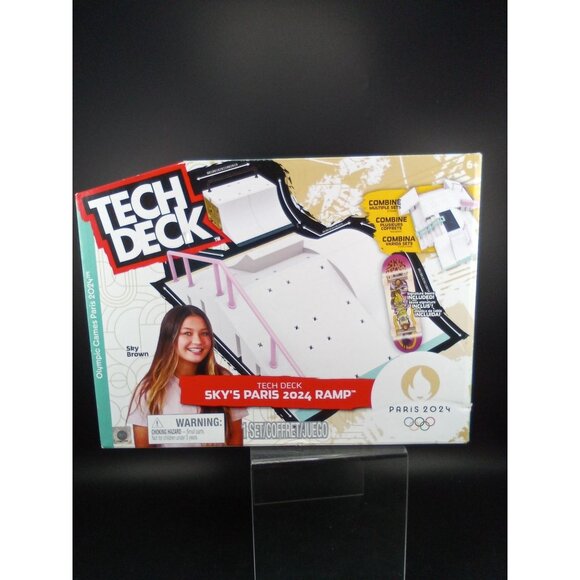 Tech Deck Skys Paris 2024 Ramp Olympic Skateboarding Fingerboard Set W/Board - Picture 1 of 9